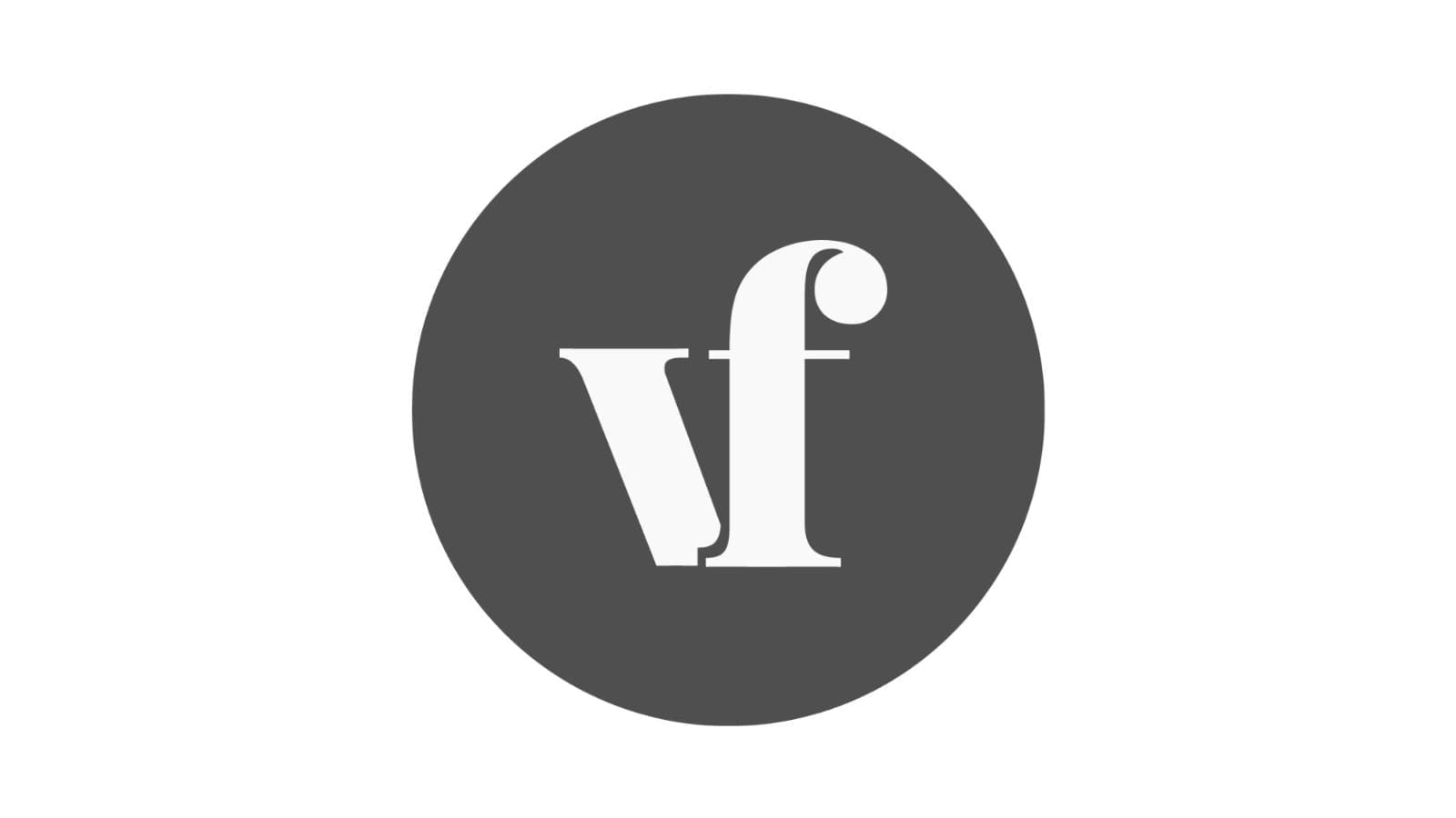 The letters "VF" on a black background.