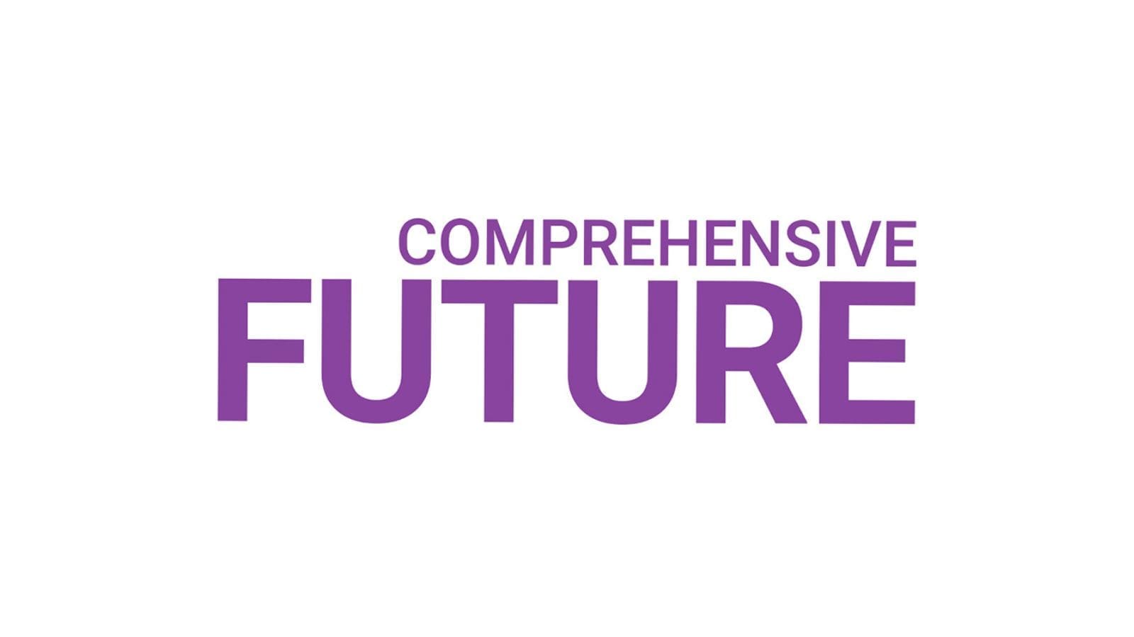 The words "Comprehensive future" in Purple.