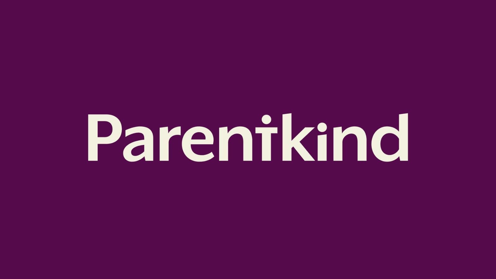The word "Parentkind" in white with a purple background.