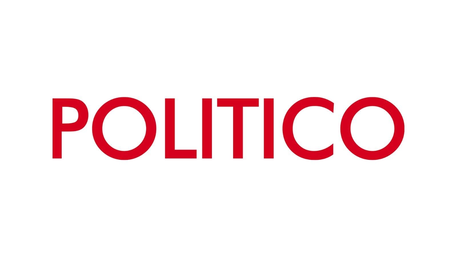 The word "Politico" in red against a white background.