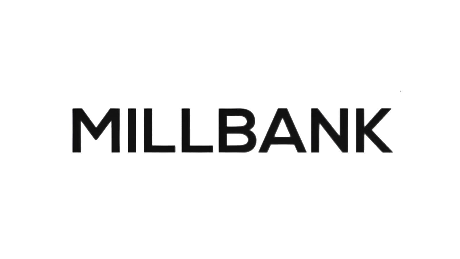 The word "Millbank" in black.
