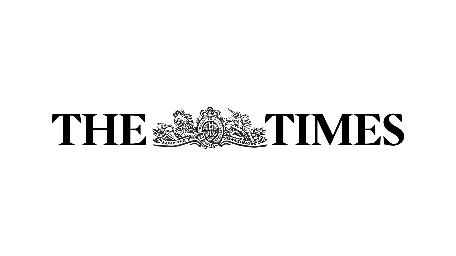A white background with the words "The Times" and in the middle is an old logo.