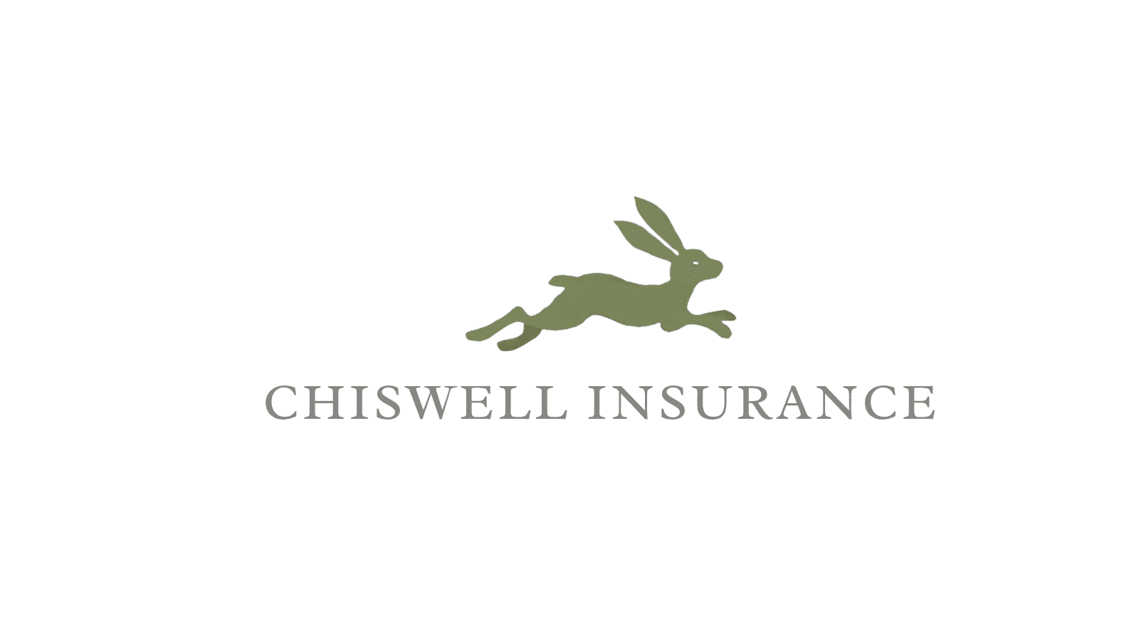 A rabbit in dark green with the words "Chiswell Insurance" below also in dark green.