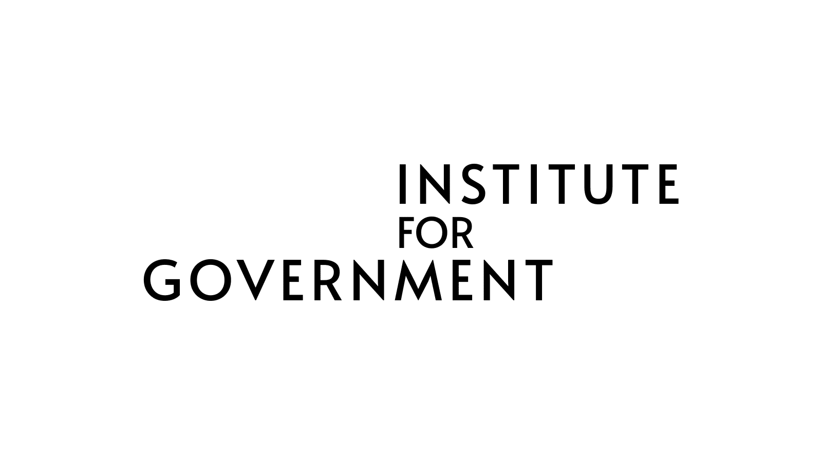 A white background with the words "Institute for Government"