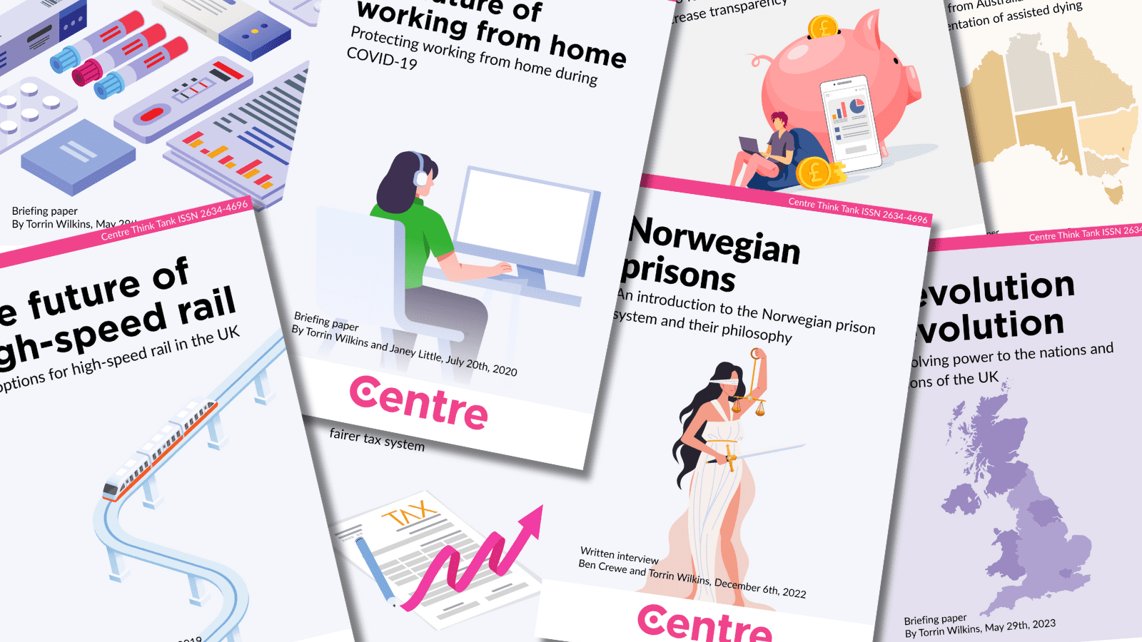 A collection of various papers at different angles.