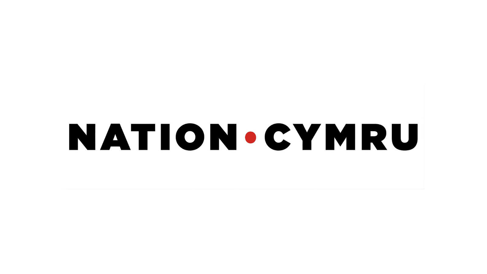 Black writing with the words "Nation Cymru" on it and a red dot separating the two words on a white background.