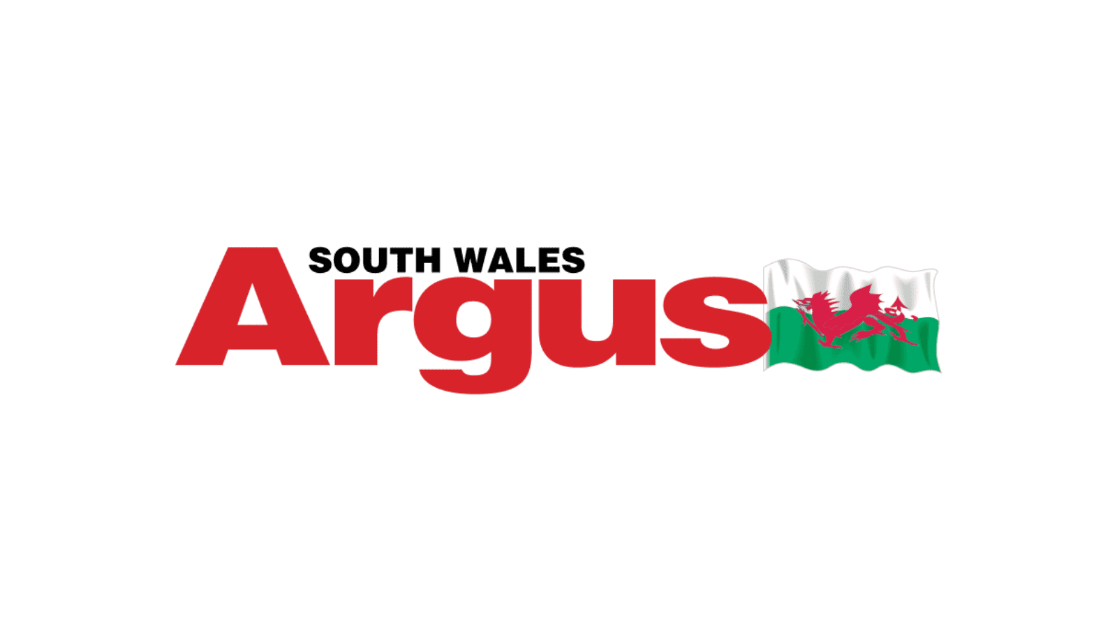 The words "South Wales Argus" in black writing with the word "Argus" in red. Next to it is a Welsh flag on a white background.